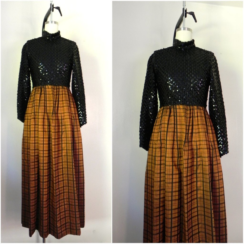 Vintage 1970s Lillie Rubin Evening Dress with Sequin (1 of 5)