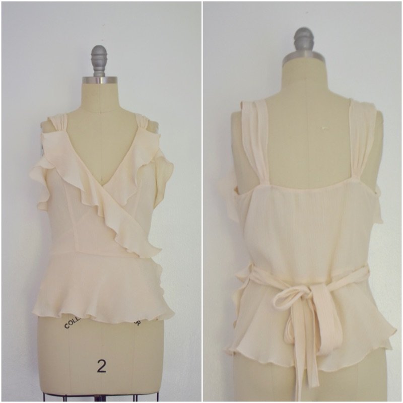 Vintage Wrap Silk Blouse (1 of 4)