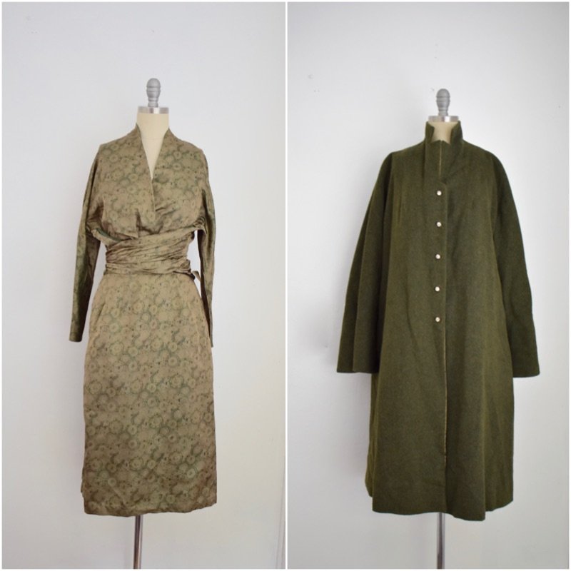 Vintage 1940s Vera Maxwell 3 Piece Silk and Wool Coat (1 of 9)