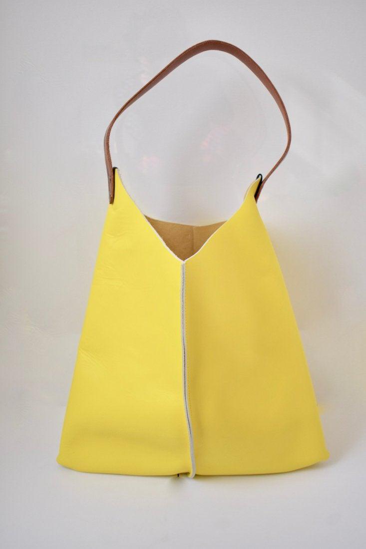 Scabby Robot Lemon Yellow Leather Wedge Bag (1 of 4)