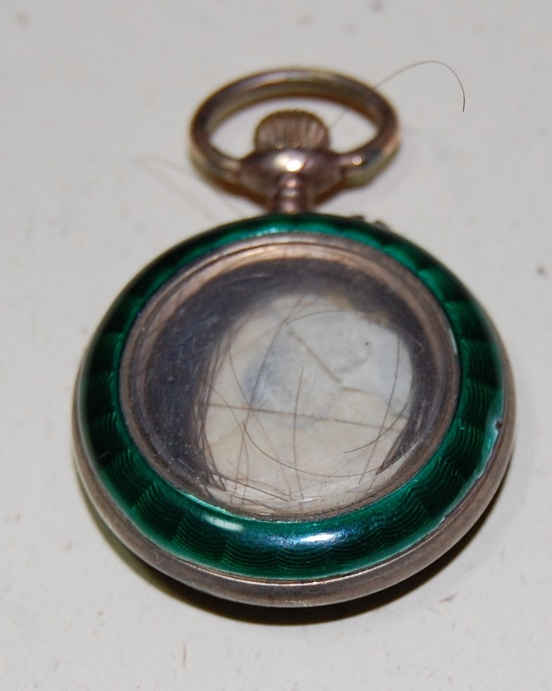 Enameled Silver Hair Locket (1 of 3)