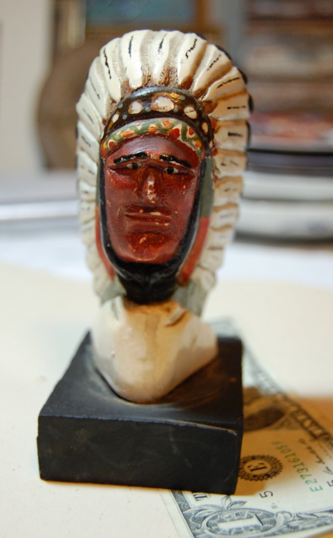 Carved American Folk Art Indian Chief (1 of 2)