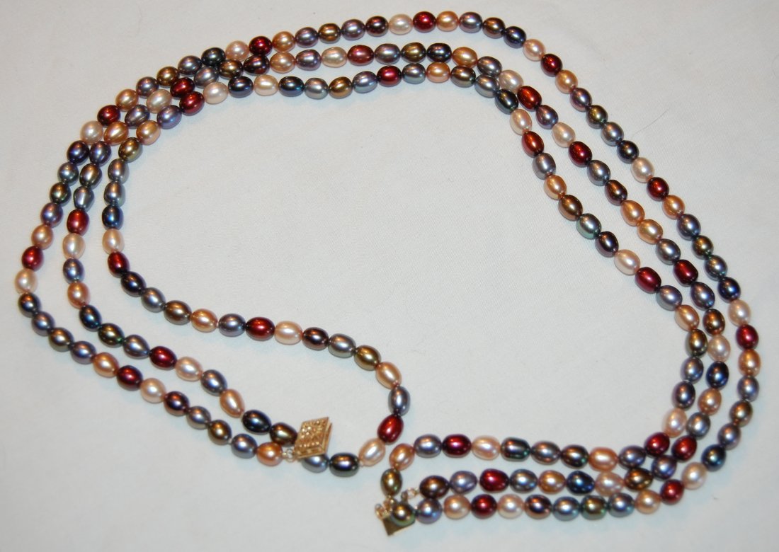 14 Kt Multi-strand Freshwater Pearl Necklace (1 of 1)