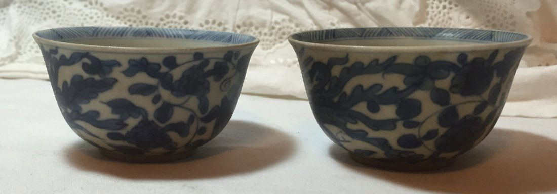 Antique Chinese Blue & White Tea Cups (1 of 5)
