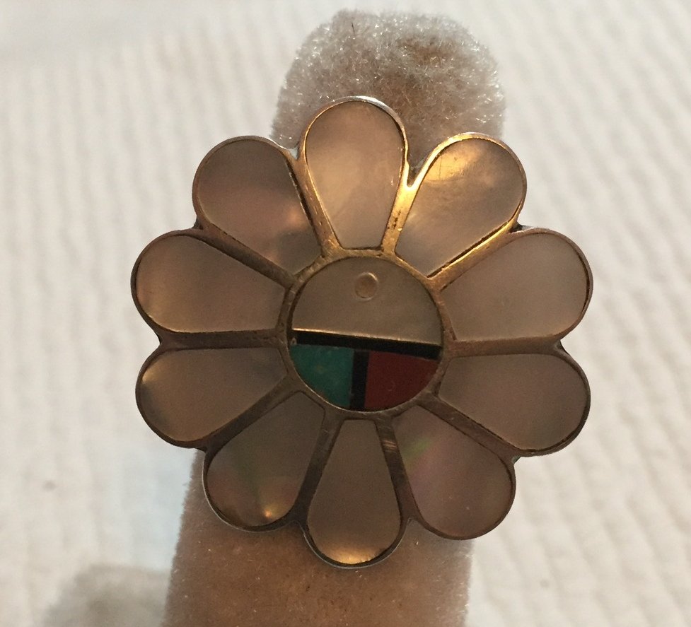 Hopi Mother of Pearl Silver Ring (1 of 2)