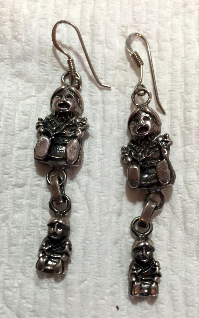 Hopi Silver "Child" earrings (1 of 2)