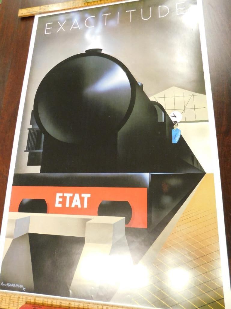 1982 MMA Reproduced 1929 Gouache - Pierre Fix-Masseau - "Exactitude" - 40" x 25.5" (1 of 13)