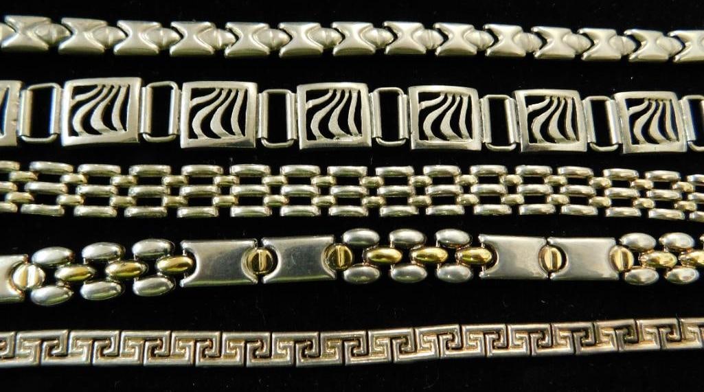 Sterling Silver - Bracelets - 5 Solid - 67 Grams (1 of 7)