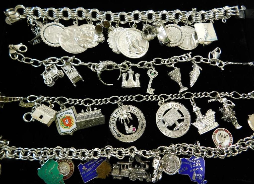 Sterling Silver - Bracelets - 4 Charm - 167 Grams TW (1 of 9)