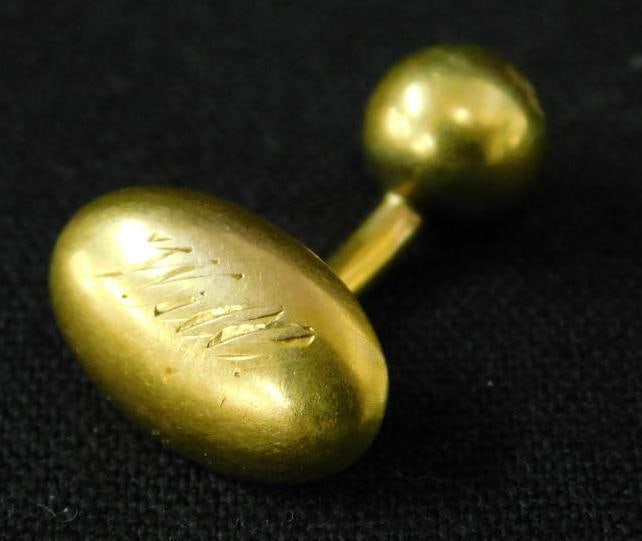 14K Yellow Gold Single Cuff Link - 1.7 Grams (1 of 4)