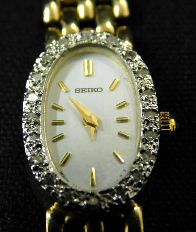 14K Yellow Gold - Ladies Seiko Watch with Diamonds - 19.5 Grams TW (1 of 9)