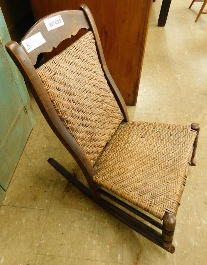 Childs Cane Rocker: 25" x 16"x 17"