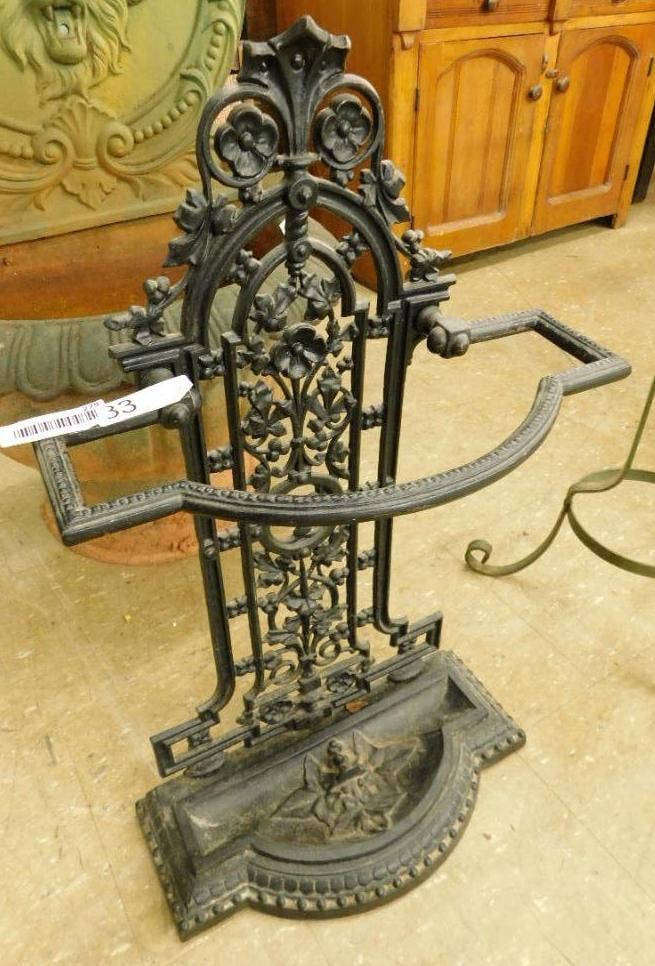 Cast Iron Umbrella Stand: 29" x 18" x 8"