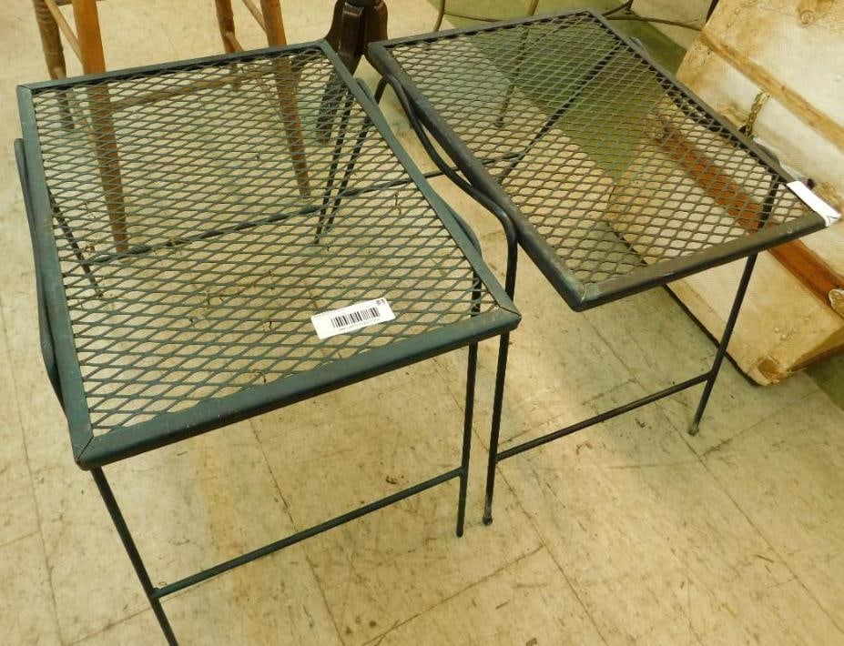 Pair of Metal Outdoor Tables - One Money (1 of 6)