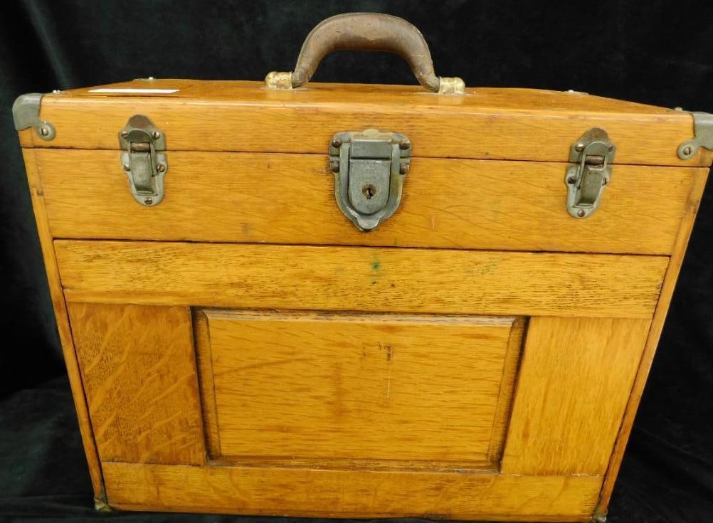 Vintage Machinists Wood Tool Chest - Galvanized Drawer Bottoms - Felt Missing (1 of 16)