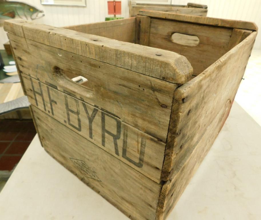Vintage Swimley Box Co. - "H.F. Byrd" Wood Apple Crate - Virginia - 13" x 18" x 15" (1 of 9)