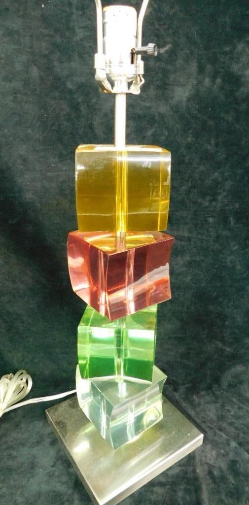 Modern Lucite / Acrylic Table Lamp - Multi Colors - 32" x 7" x 7" (1 of 11)