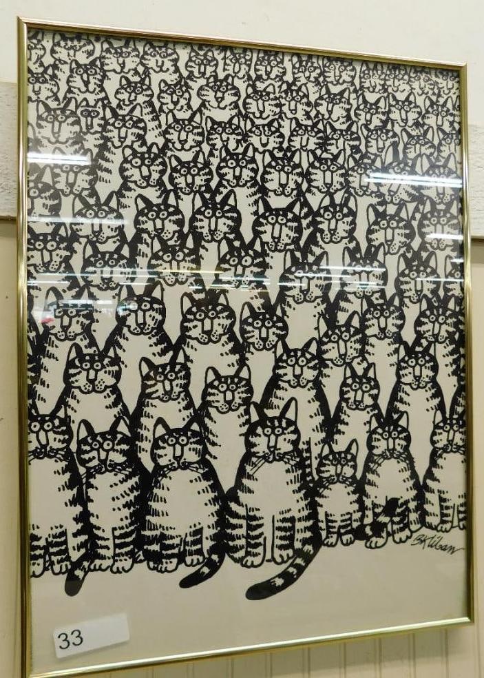 1977 B. Kliban - Framed Poster - 24" x 18.5" - "All Cats" (1 of 8)