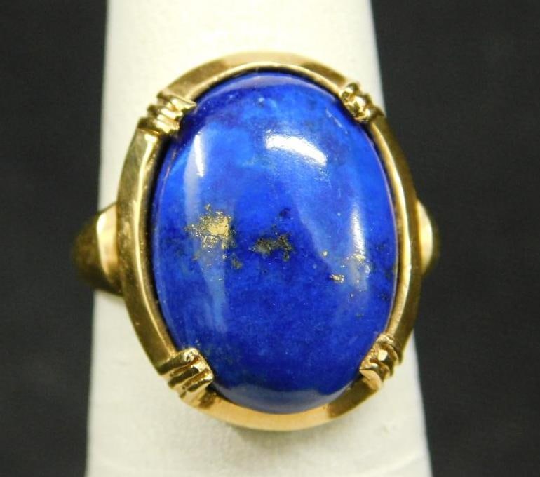 14K Yellow Gold - Ring - Size 6 - Lapis Lazuli - 5.8 Grams TW (1 of 6)