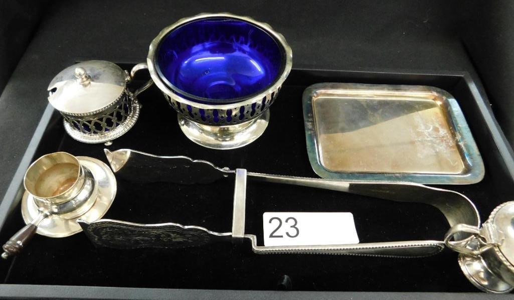 Tray Lot of Misc. Vintage Silver Plate Serving Pieces (1 of 9)