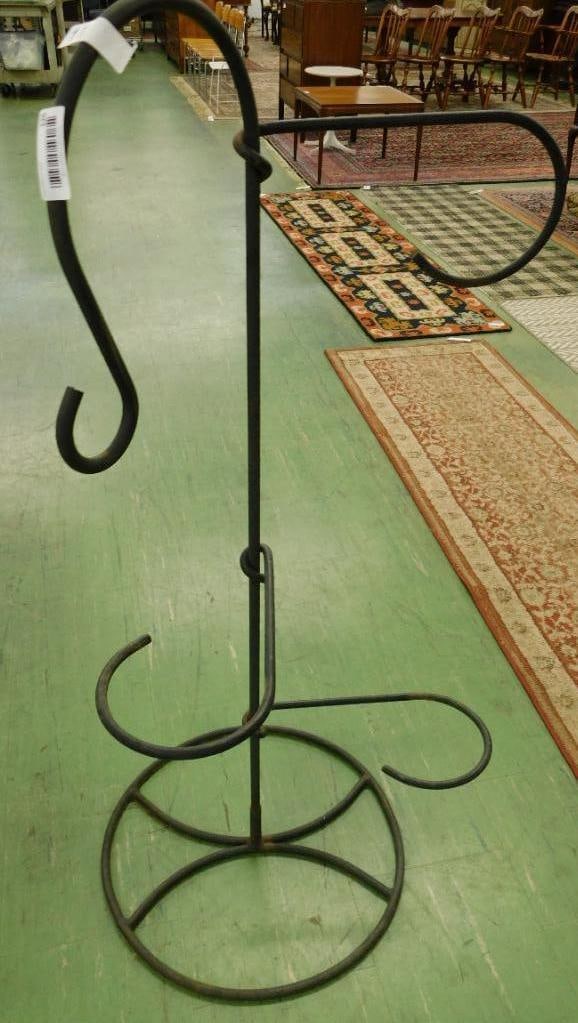 Wrought Iron Gravity Plant Holder - 3 Hooks: 54" x 31"