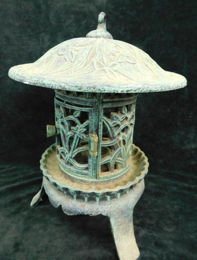Cast Iron Pagoda Garden Candle Lantern - 14" x 11" (1 of 8)