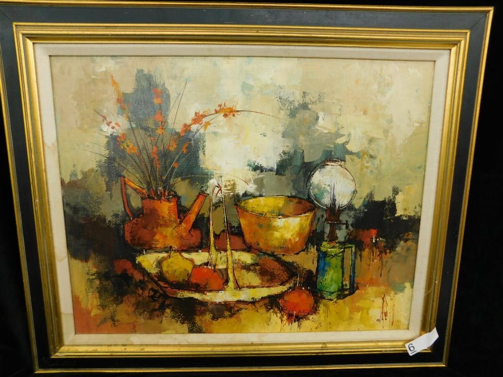 MCM Mid Century Oil on Canvas - Signed Bernard Buffet - Still Life - 25" x 30.5" (1 of 16)