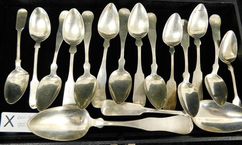 Vintage Coin Silver - Flatware - Misc. Spoons - 323 Grams (1 of 10)