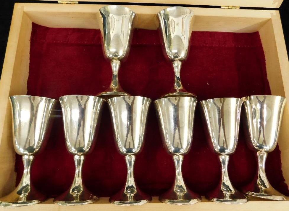 Sterling Silver - 8 Gorham Goblets - Solid - 1380 Grams (1 of 13)