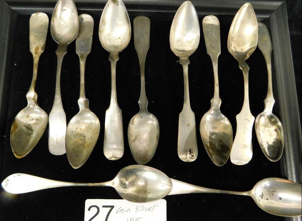 Vintage Coin Silver - Flatware - Misc. Spoons - 155 Grams (1 of 10)