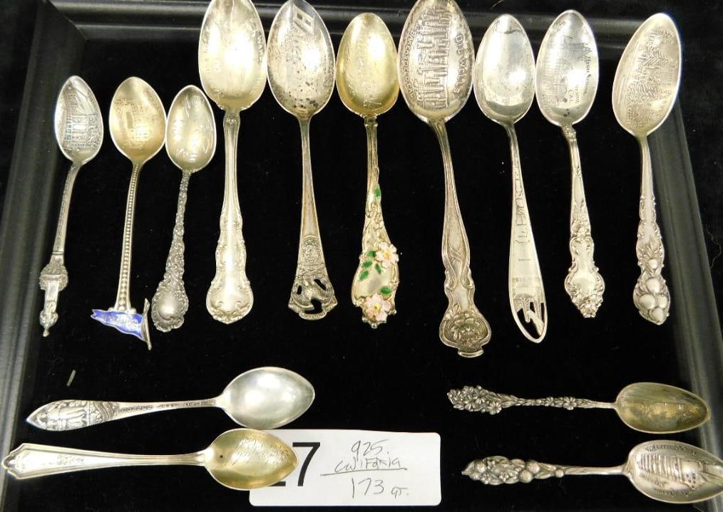 Sterling Silver - 14 Collectors Spoons - All California - 173 Grams (1 of 18)