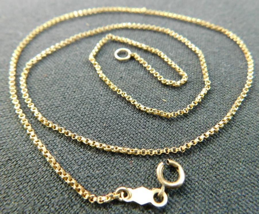 14K Yellow Gold - Necklace - Chain - 16" - Clasp Broken - 1.7 Grams (1 of 7)