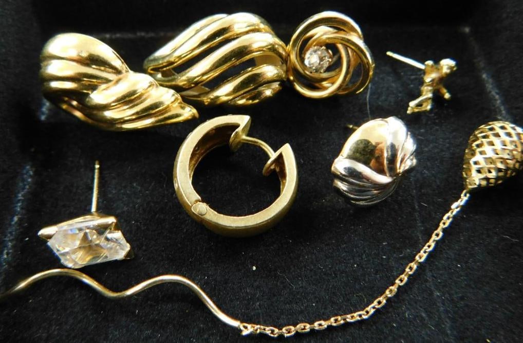 14K Yellow Gold - Scrap Single Earrings - Larger - 9.7 Grams TW (1 of 7)