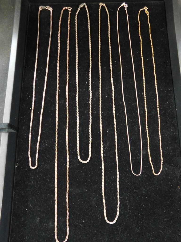 Sterling Silver - 6 Necklaces - 18" 18" 18" 18" 22" 24" - 20 Grams (1 of 8)