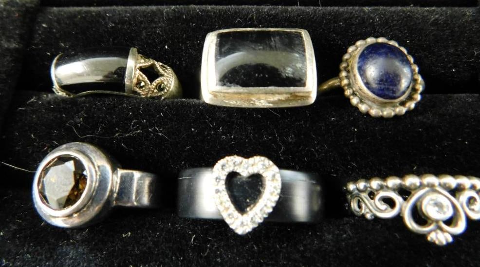 Sterling Silver - 6 Rings - Size 6 - 23.6 Grams TW (1 of 8)