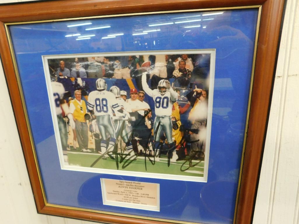 Dallas Cowboys - Alvin Harper #80 Signed Photo with Ticket - 15.5" x 16" (1 of 5)