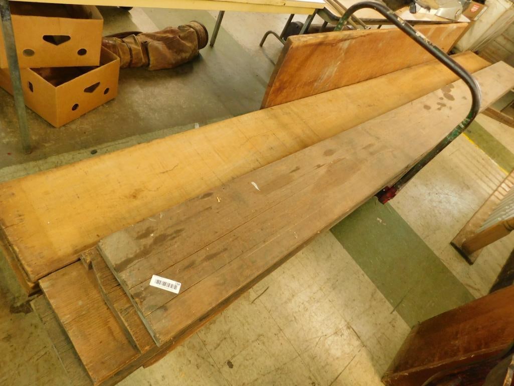 5 Oak Boards 1.5" x 10.5" x 14'2" - 4 Cherry Board 11" x 14'8" - 1 Cherry Board 17" x 8': See Photos For Details and Condition