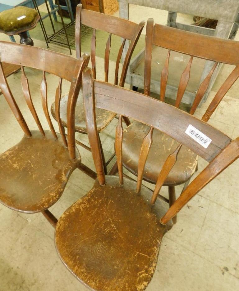 4 Chairs - Some Need Repair: 32" x 15" x 15" Each