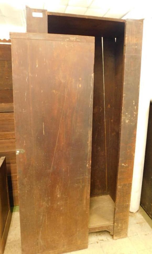 Walnut Armoire - Top Pat Missing: 81" x 36" x 19"