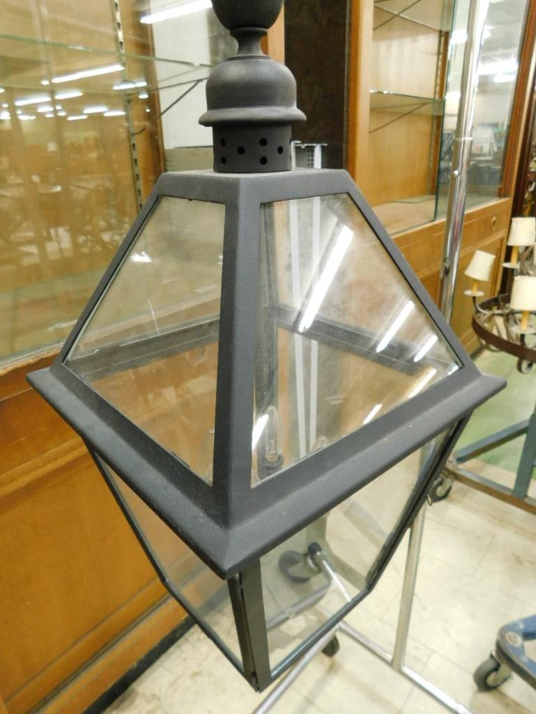 Modern Black Outdoor Entrance 4 Light Lantern Chandelier (1 of 8)