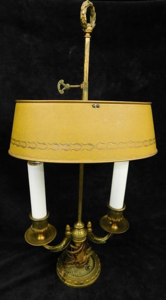 Vintage 2 Light Desk Lamp - Brass - 23" x 10" x 6.5" (1 of 6)