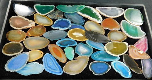 Real Stone Beads - Tray Lot - Holes Drilled