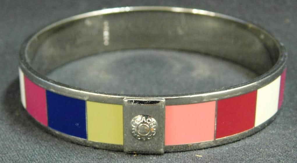 Costume Jewelry - Coach Signed Enamel Bangle Bracelet (1 of 6)