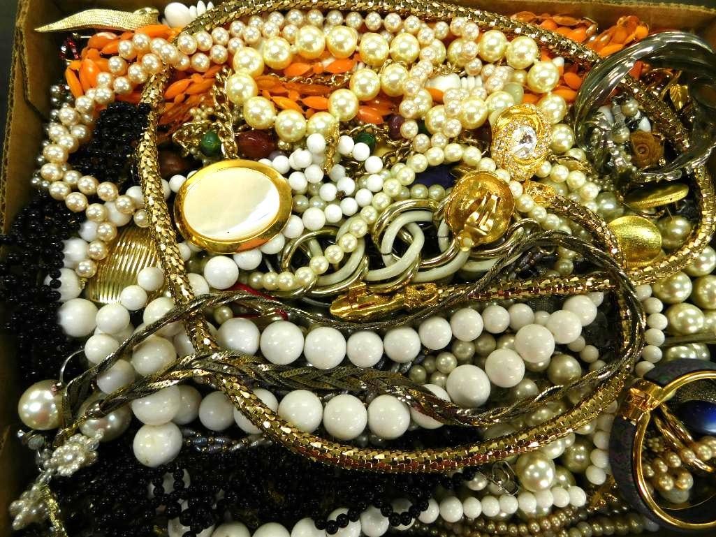 Bulk Costume Jewelry Box Lot: See Photos For Condition and Details