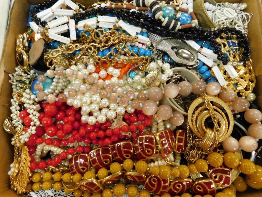 Bulk Costume Jewelry Box Lot: See Photos For Condition and Details