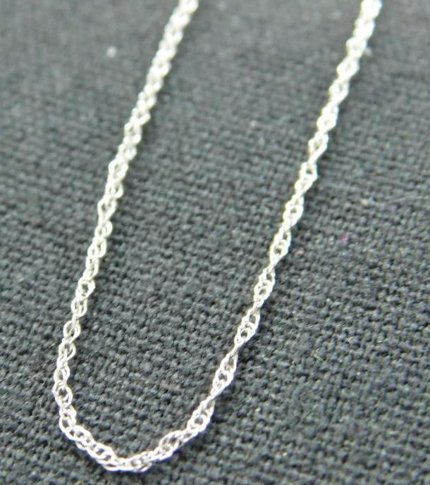 10K White Gold - Chain Necklace - 18" - .5 Grams: See Photos For Condition and Details