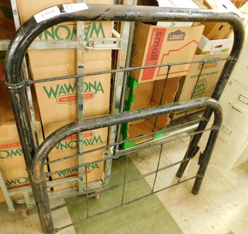 Single Size Metal Headboard and Footboard - No Rails: 47.5" Tall