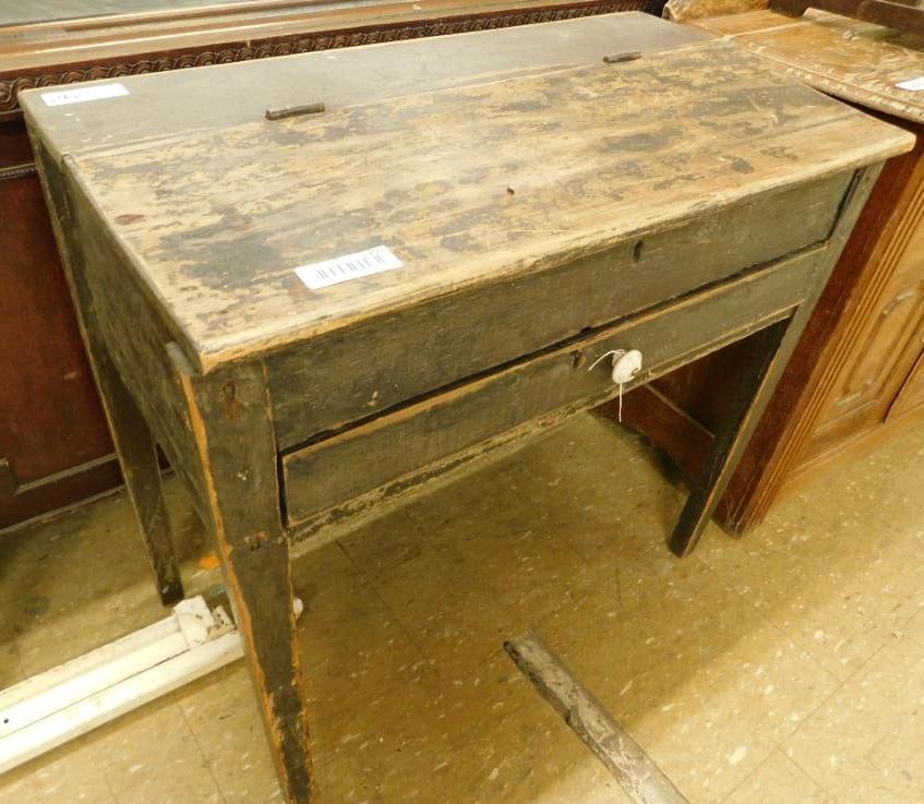 Vintage 1 Drawer Flip Top Desk: 28" x 30.5" x 16"