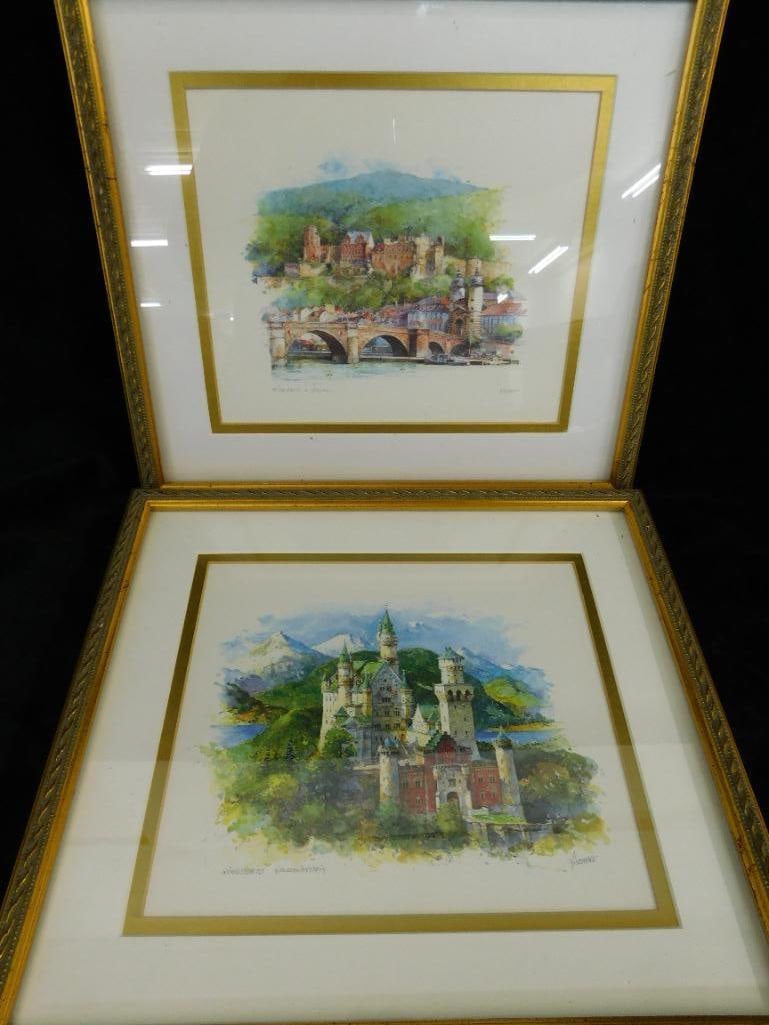 Pair of Framed Prints - German Castles - Each 10.75" x 12" (1 of 11)