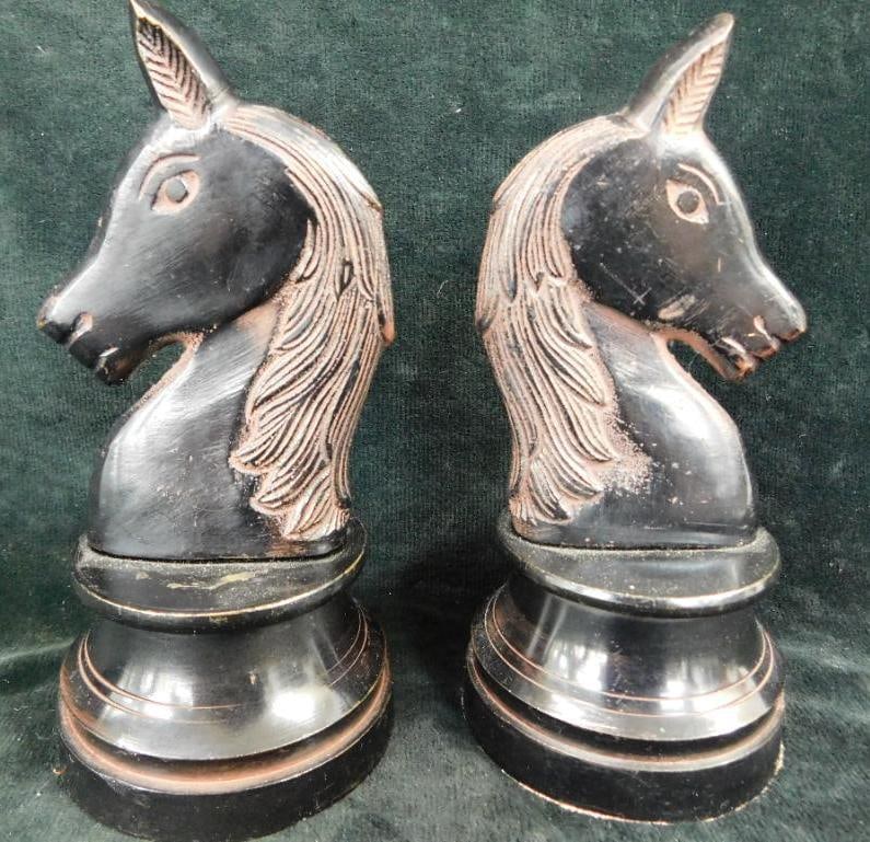 Pair of Vintage Cast Iron Horse Bookends - Each 6.5" x 3" (1 of 7)